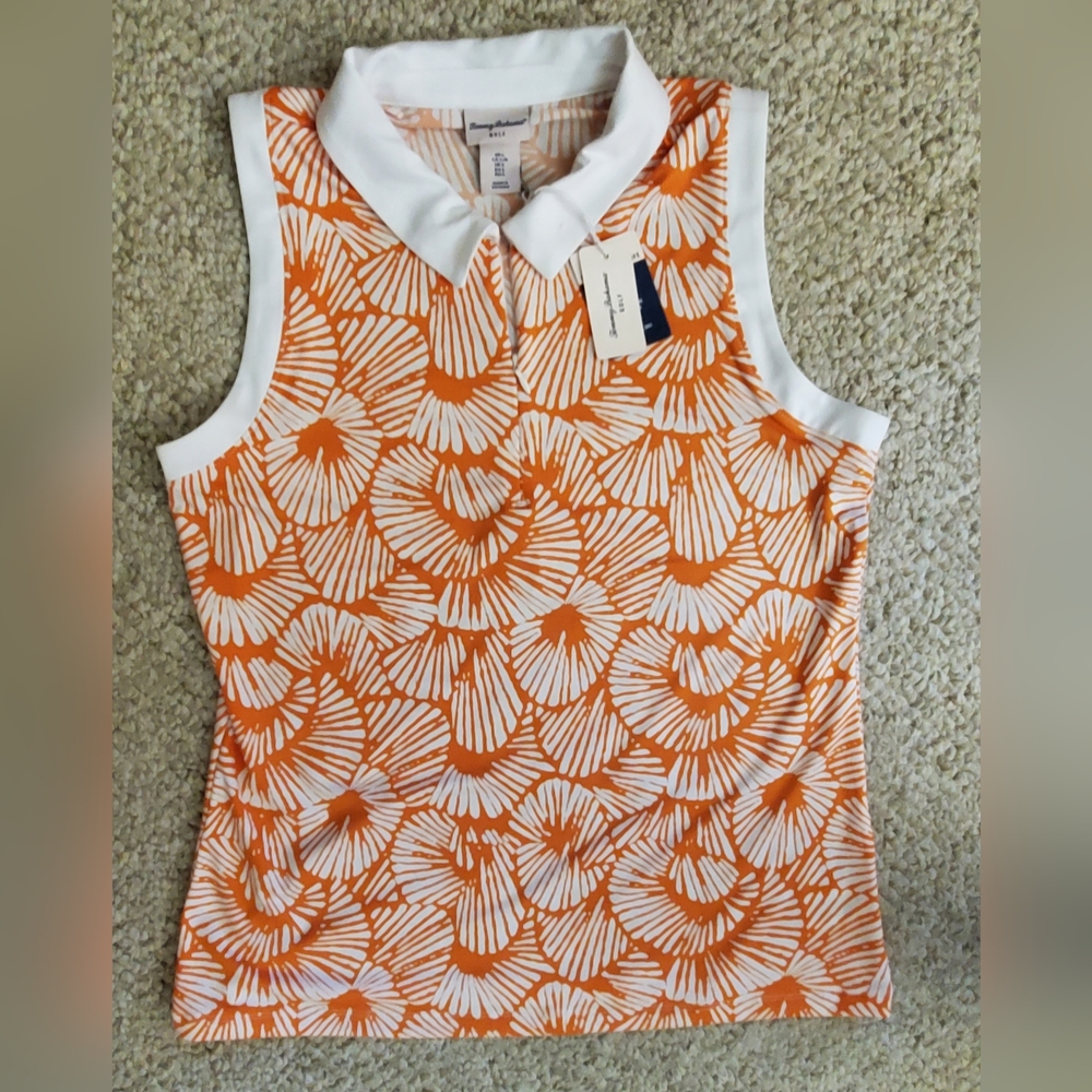Tommy Bahama Golf Shells Orange 1/4 Zip Top - LARGE - $75 - NWT